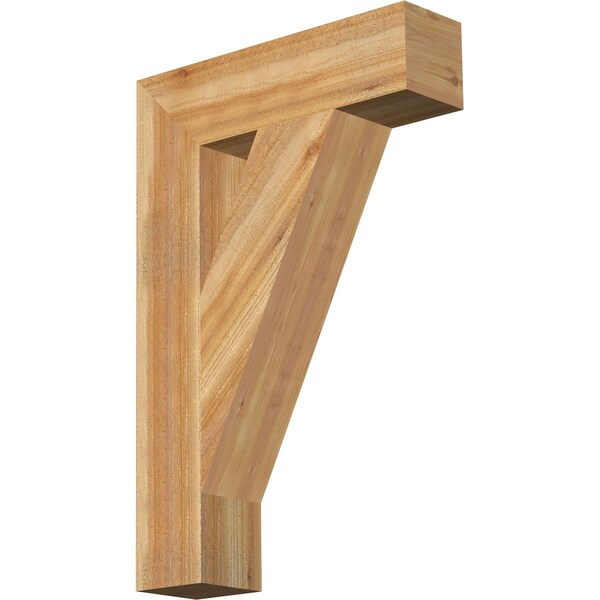 Ekena Millwork Traditional Block Rough Sawn Bracket, Western Red Cedar, 6"W x 24"D x 36"H BKT06X24X36TRA05RWR - main